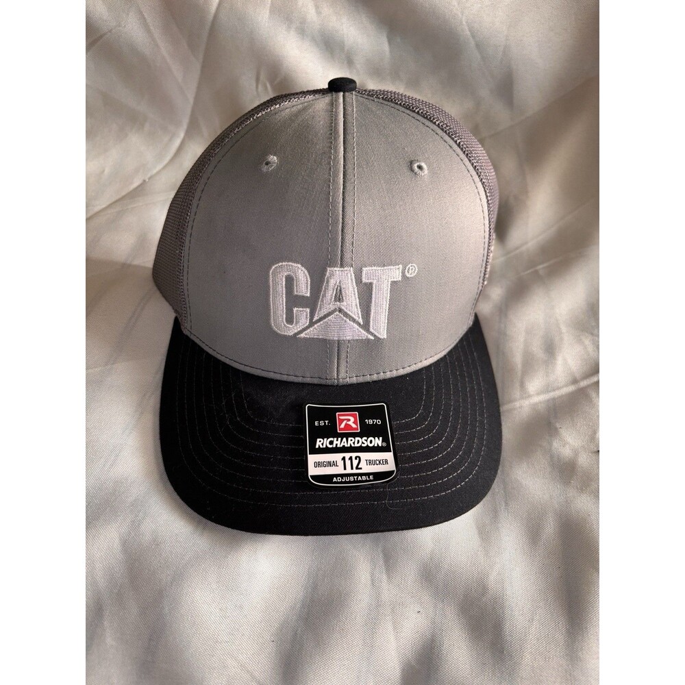 Caterpillar Hat Mens CAT Logo Snap Back Grey Baseball Bill Cap